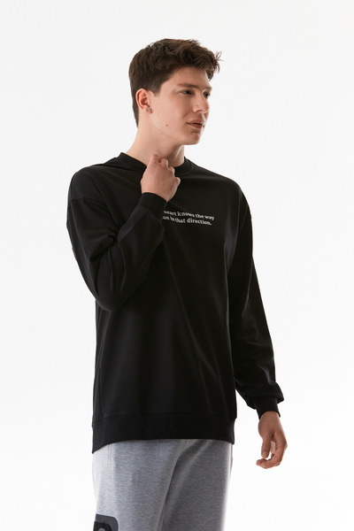 Fulla Moda Κείμενο ανάγλυφο φούτερ με λαιμόκοψη