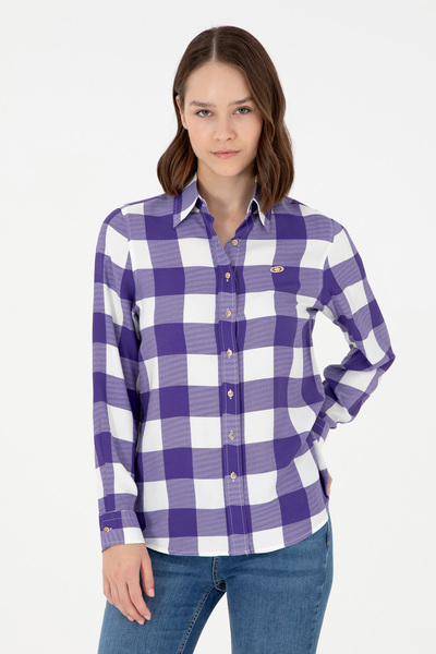 U.S. Polo Assn. Kadın Mor Uzun Kollu Gömlek 50291096-VR038
