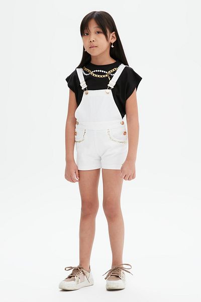 FRACOMINA Bg Store Girl's White Salopet 23ss0fm0417