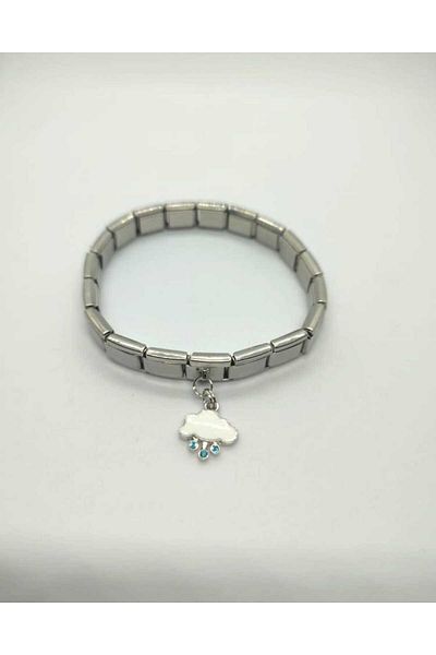 HKN AVM ACCESSORİES Stainless Steel Single Charm Italian Bracelet