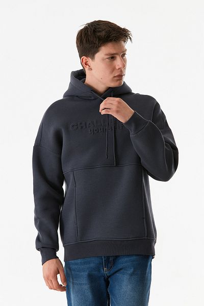 Fulla Moda Φούτερ με κουκούλα καγκουρό με ανάγλυφη στάμπα