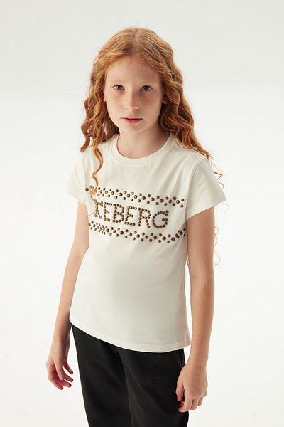 Iceberg Εκρού μπλουζάκι για κορίτσια Bg Store