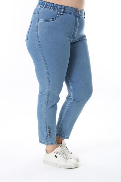 EYLÜL BUTİK Plus Size Women's Trousers - Elastic Waist