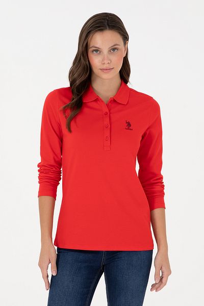 U.S. Polo Assn. Women's Red Basic Polo Neck Sweatshirt 50289541 -Vr030