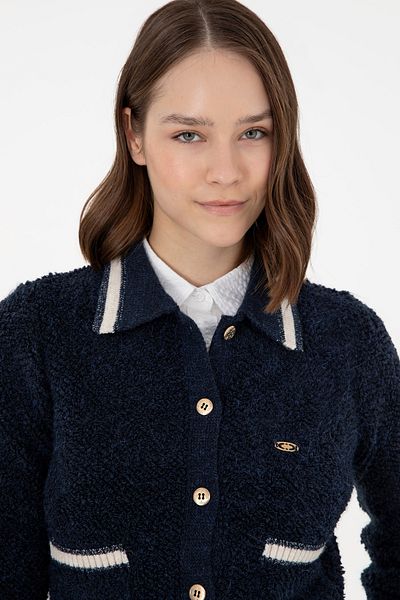 U.S. Polo Assn. Γυναικεία πλεκτή ζακέτα Navy Blue 50293099 -VR033
