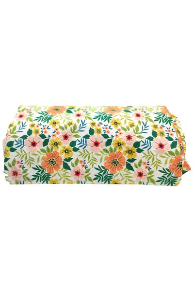KAUKKO Salmon Colored Soft Floral Surprise Pencil Bag - K2671