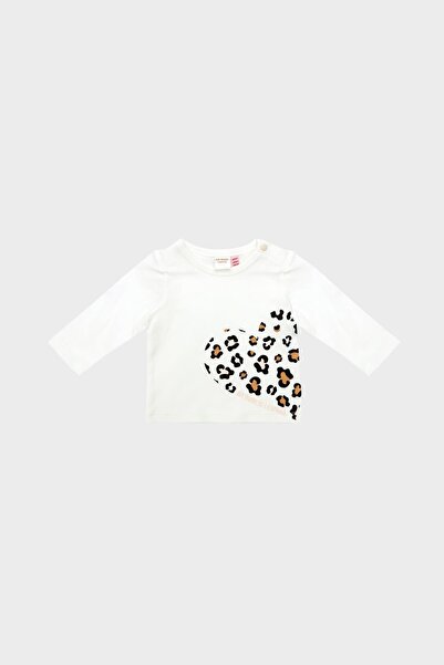 Layette Bg Store Baby Girl Ecru T-Shirt 22Fw0Lt7509