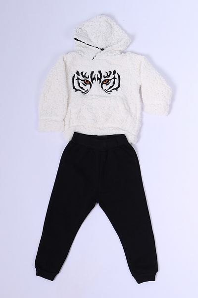 HÇM Boy's Plush Tracksuit Set - Printed Hoodie D30