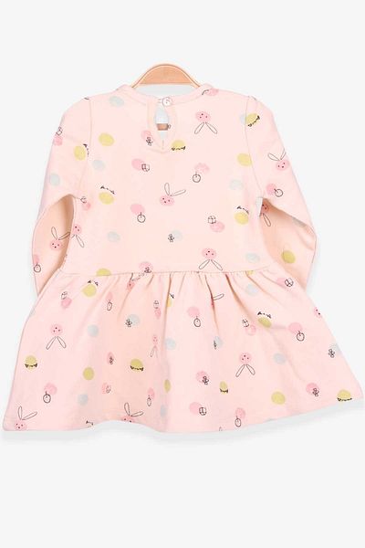 Breeze Girl's Long Sleeve Dress Ribbon Patterned 1-4 Years, Beige