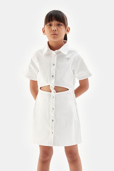 Tyess Bg Store Κοριτσίστικο Λευκό Φόρεμα 23ss1tj4923