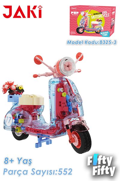 Vagonlife Jaki Maker Pop Super Cool Motorcycle -Jk8325-3 (552 Pieces) Toy Building Set