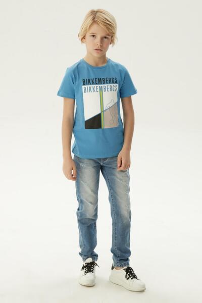 Bikkembergs تي شيرت BG Store للأولاد باللون الأزرق
