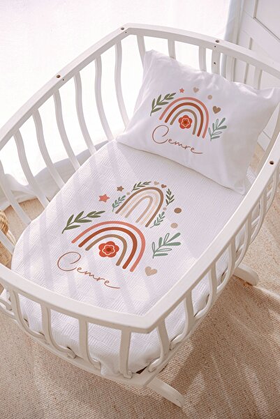 Lilabio İsme Özel 70x120 Park Yatak Ve Anne Yanı Pike Seti Gökkuşağı