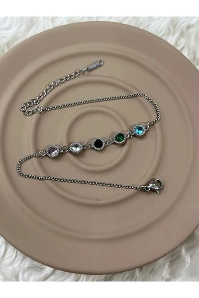 YASİN TOPÇU Steel Silver Anklet