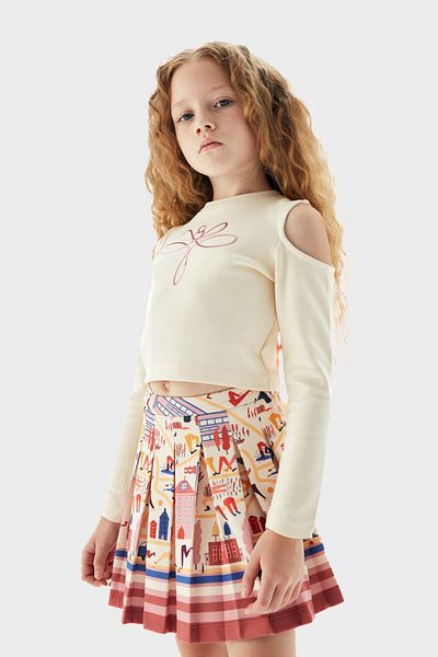 Tyess تنورة بناتي منقوشة من Bg Store 23pfwtj4306