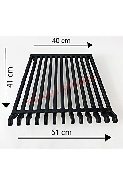 Şömine Aksesuarcısı Döküm Izgara Şömine Izgarası 61 cm x 40 cm x 45 cm 13'lü Izgara