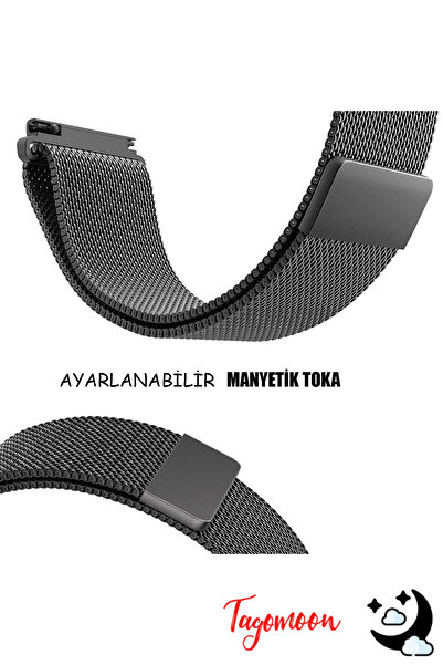 Tagomoon Samsung Galaxy Watch 4 5 6 7 Fe Serisi 40mm Ve 44mm Ile Uyumlu Kordon Metal Örgü Mıknatıslı Kayış