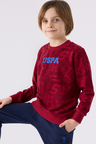 U.S. Polo Assn. Erkek Çocuk Bordo Pijama Takımı 50299493-VR014