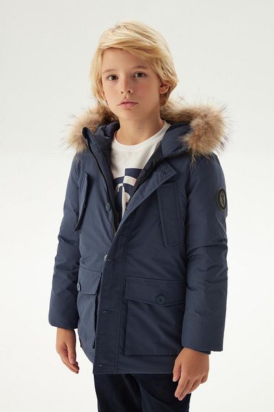 Bikkembergs BG Store Boy's Navy Blue Coat 23FW0BK1907