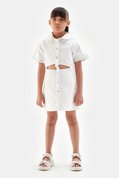 Tyess Bg Store Κοριτσίστικο Λευκό Φόρεμα 23ss1tj4923