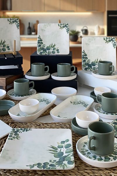 Keramika Eucalyptus 29 Pieces Breakfast Set for 6 People