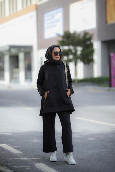 NS Moda طقم حجاب فينوس أسود - موديل-527