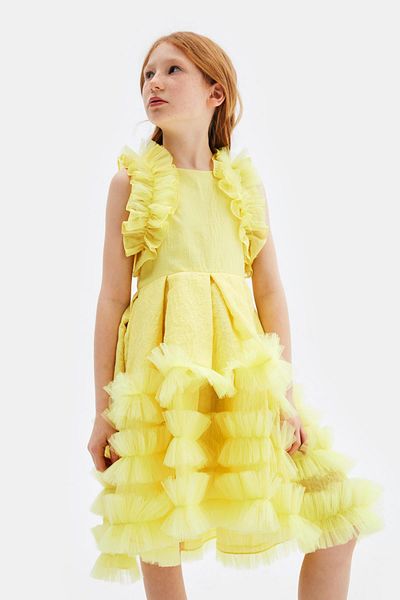 Lia Lea بي جي ستور فستان بناتي أصفر 23ss0l01991