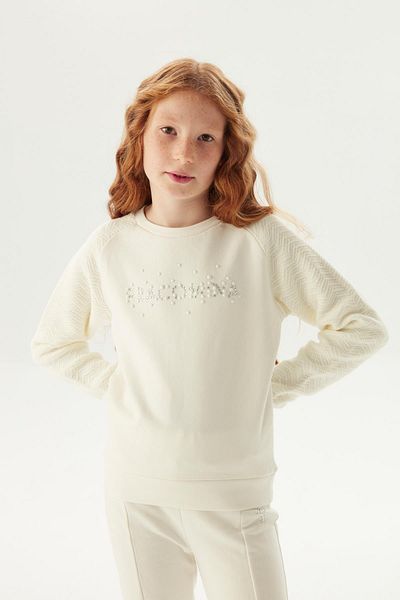 FRACOMINA Hanorac alb pentru fete Bg Store 23fw0fm0680