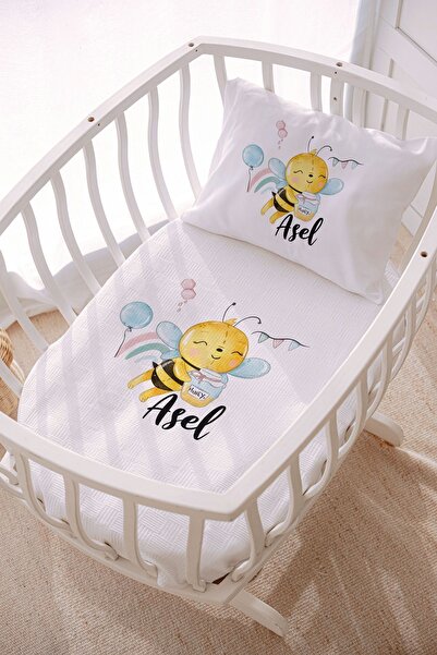 Lilabio İsme Özel 70x120 Park Yatak Ve Anne Yanı Pike Seti Arı