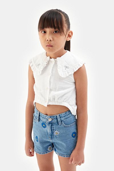 Tyess Bg Store Κοριτσίστικη Λευκή Μπλούζα 23ss1tj4612