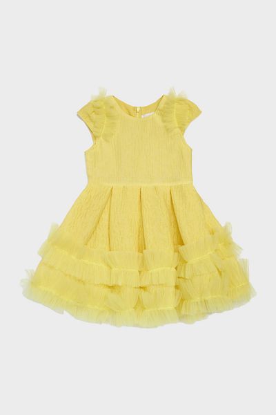 Lia Lea بي جي ستور فستان بناتي أصفر 23ss0lb0238