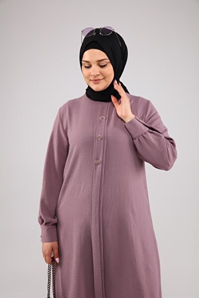 Ferace Γυναικεία Hijab Plus Size Μακρυμάνικο πουκάμισο Ayrobin Tunic Powder