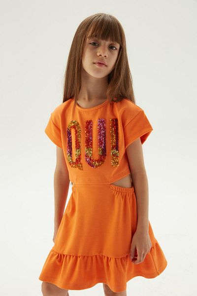 Tyess Rochie portocalie pentru fete BG Store