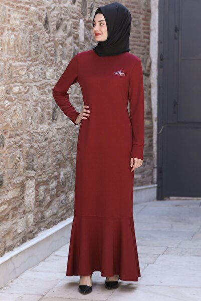 SUBU TASARIM Burgundy Azra Dress - Tbssn62