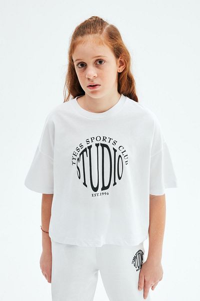 Tyess Bg Store Girls White Tshirt 23psstj4508