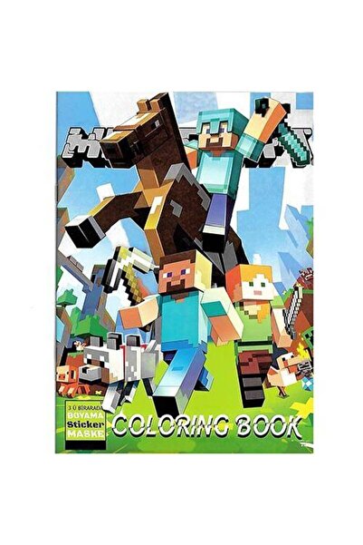 Parti Dükkanım 4 Adet Minecraft Boyama Kitabı Stickerlı (16 Sayfa)