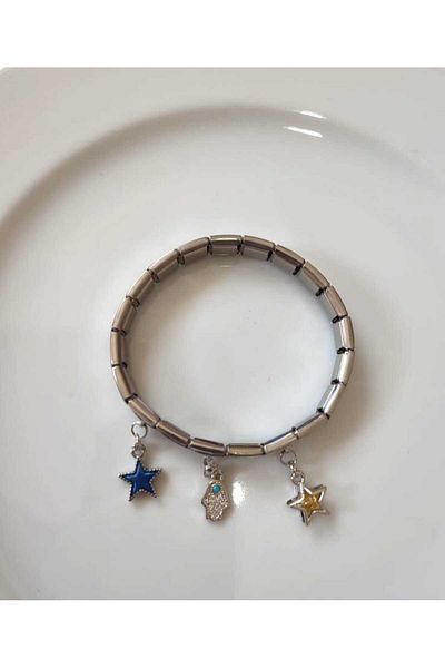 HKN AVM ACCESSORİES Italian Charm Steel Bracelet Adjustable Special Series Season Dangle Model Bracelet