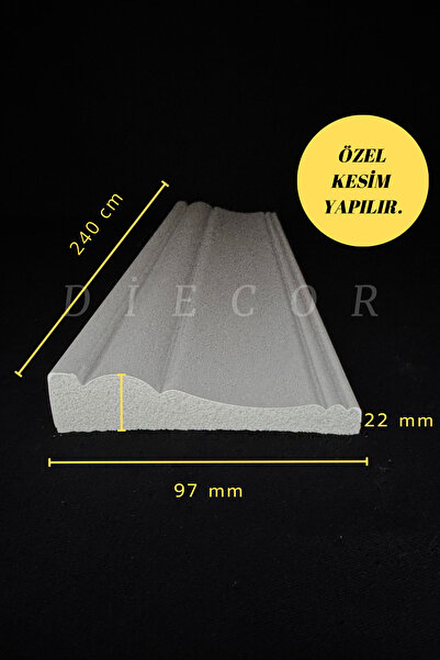 DİECOR Dekoratif Boyanabilir 1 Adet 9 cm  Polistren Duvar Çıtası