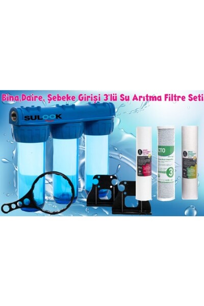 SULOOK Şebeke,Daire,Bina Girişi Su Arıtma Sistemi 3'lü Süper Ekonomik Set