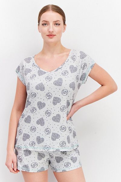 Bebe Women 2pc Set Brand Logo Tee And Shorts, Light Grey