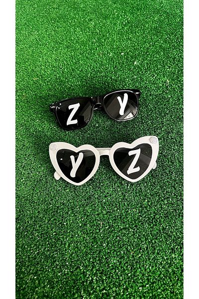 KOÇ ÇİÇEKÇİLİK The Bride Groom Sunglasses Custom Design Pearls Custom Design with the Initials