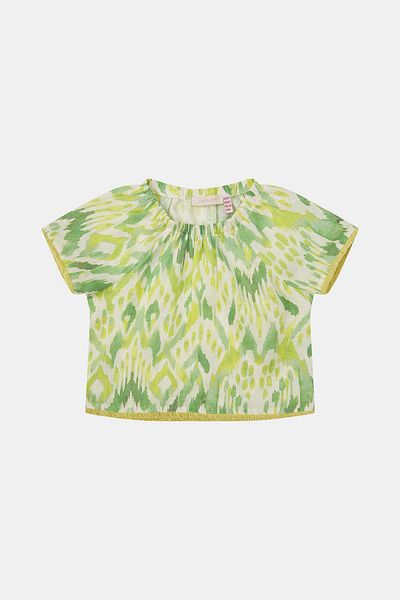 GB Baby Bg Store بلوزة منقوشة للفتيات الصغيرات 23ss0bg2541