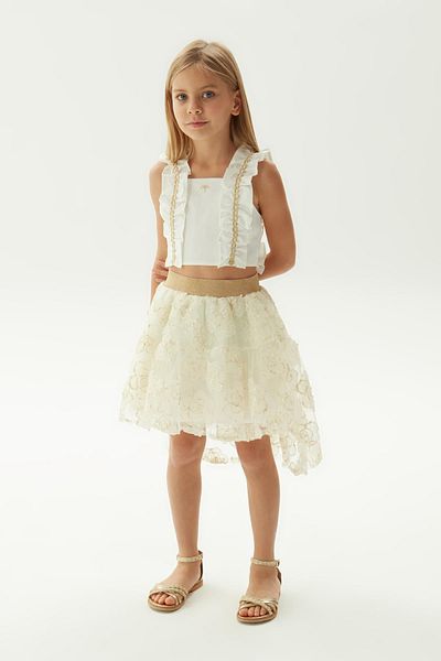 Tyess BG Store Girls' Ecru Μπλούζα
