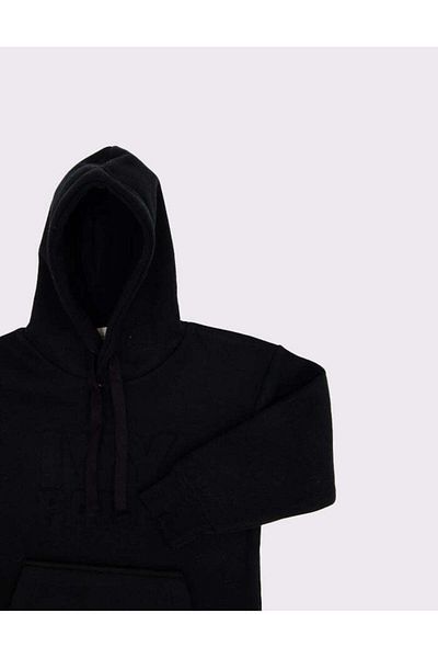 rg kidsstore Children's Hooded Sweat Dress with Embossed Print Detail