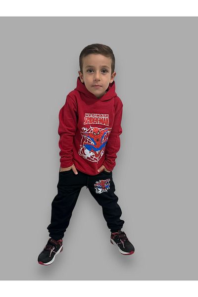 THEKONT Spiderman Printed Cotton Thick Tracksuit Set