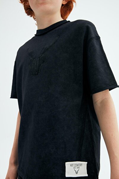 Nebbati Bg Store Boy's Black Sweatshirt 23pssnb3502