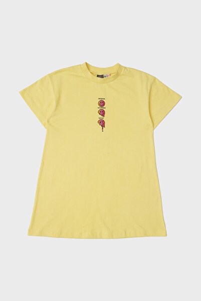 Tyess Bg Store Kız Çocuk Sarı Pijama Elbise
