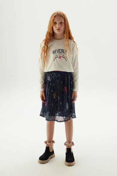 Beverly Hills Polo Club Bg Store Girls' Patterned Skirt 23Fw0Bhg303