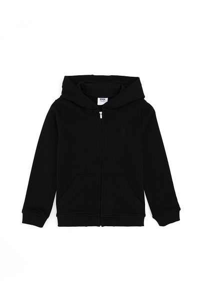 U.S. Polo Assn. Черен базов суичър с цип за момче 50289144 -Vr046