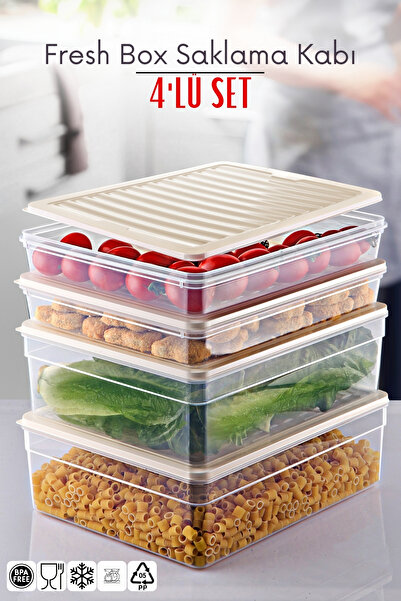 Nandy Home 4 Piece Set Freshbox Storage Container Suitable for Microwave and Diffraction
